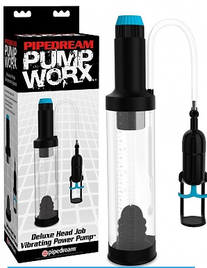 Pump Worx Deluxe Head Job Vibrating Power Penis Pump Ez-Grip Suction Enlarger